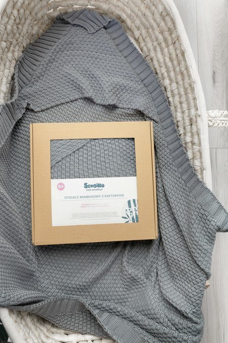 OTULACZ Z KAPTURKIEM 100% BAMBOO GIFT GRAFITOWY OTULACZ Z KAPTURKIEM 100% BAMBOO GIFT GRAFITOWY