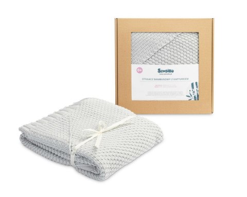 OTULACZ Z KAPTURKIEM 100% BAMBOO GIFT SZARY OTULACZ Z KAPTURKIEM 100% BAMBOO GIFT SZARY