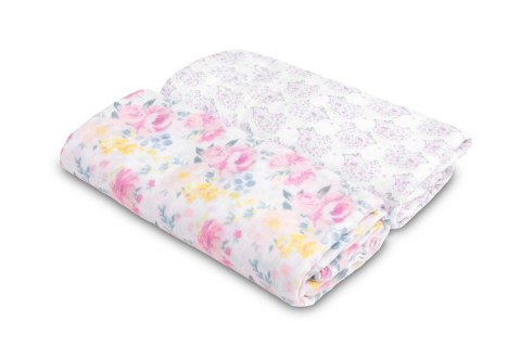 PIELUCHA BAMBUSOWA 2-pak KWIATY+JEŻE 120X120 PIELUCHA BAMBUSOWA 2-pak KWIATY+JEŻE 120X120