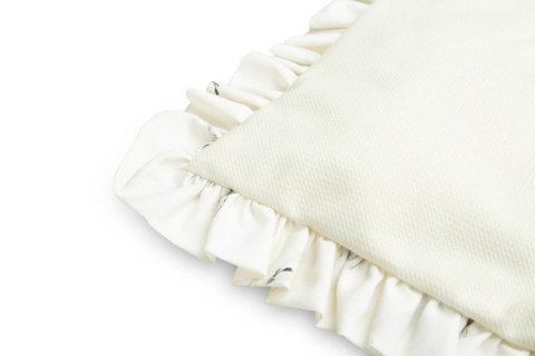 KOMPLET DO WÓZKA VELVET Z FALBANKĄ OLIWKA KREMOWY KOMPLET DO WÓZKA VELVET Z FALBANKĄ OLIWKA KREMOWY