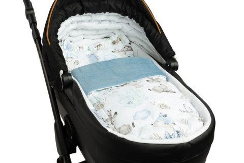 KOMPLET DO WÓZKA VELVET Z FALBANKĄ SPACER NIEBIESKI KOMPLET DO WÓZKA VELVET Z FALBANKĄ SPACER NIEBIESKI
