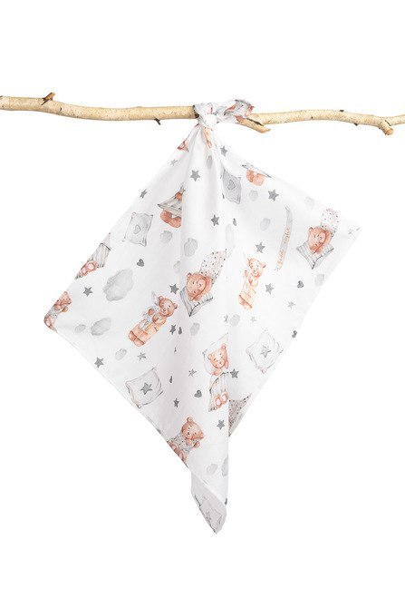 PIELUCHA MUŚLINOWA 70X80 CM MIŚ ŚPIOCH PIELUCHA MUŚLINOWA 70X80 CM MIŚ ŚPIOCH