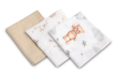 PIELUCHA MUŚLINOWA SZARO - BEŻOWY MIŚ (Opak - 3 szt) PIELUCHA MUŚLINOWA SZARO - BEŻOWY MIŚ (Opak - 3 szt)