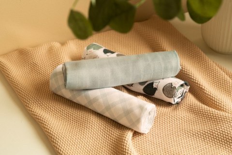 PIELUCHA BAMBUSOWA 3-pak JEŻYK BLUE 70X80 PIELUCHA BAMBUSOWA 3-pak JEŻYK BLUE 70X80