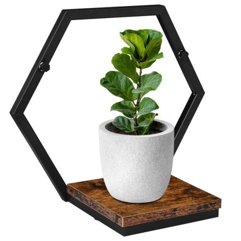 Kwietnik metalowy półka czarna Honung Rustic loft Kwietnik metalowy półka czarna Honung Rustic loft