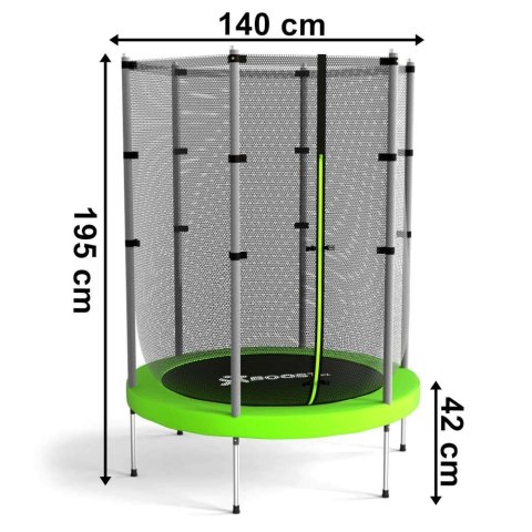 Trampolina z siatką SAUT 140 cm zielona Trampolina z siatką SAUT 140 cm zielona