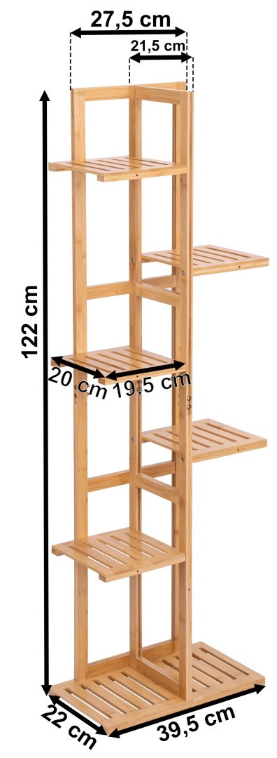 Kwietnik bambusowy HERVEL naturalny 7 półek Kwietnik bambusowy HERVEL naturalny 7 półek