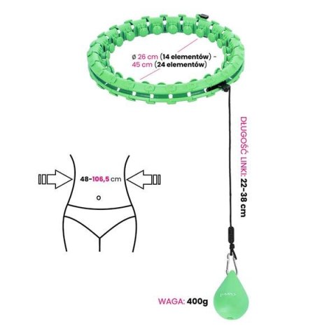 HHW01 HULA HOP GREEN Z WYPUSTKAMI I OBCIĄŻNIKIEM HMS HHW01 HULA HOP GREEN Z WYPUSTKAMI I OBCIĄŻNIKIEM HMS