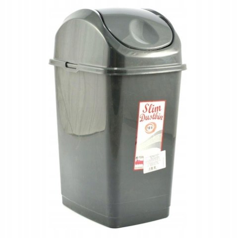 Pojemnik uchylny SLIM 18 l popielaty 290x235x461 Pojemnik uchylny SLIM 18 l popielaty 290x235x461