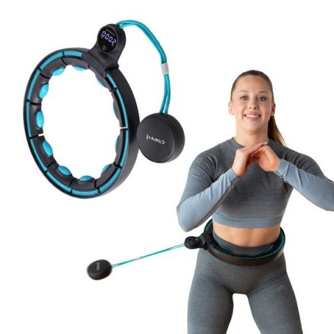 HHM17 HULA HOP BLACK/TURQUOISE Z MAGNESAMI I OBCIĄŻNIKIEM + LICZNIK HMS HHM17 HULA HOP BLACK/TURQUOISE Z MAGNESAMI I OBCIĄŻNIKIEM + LICZNIK HMS