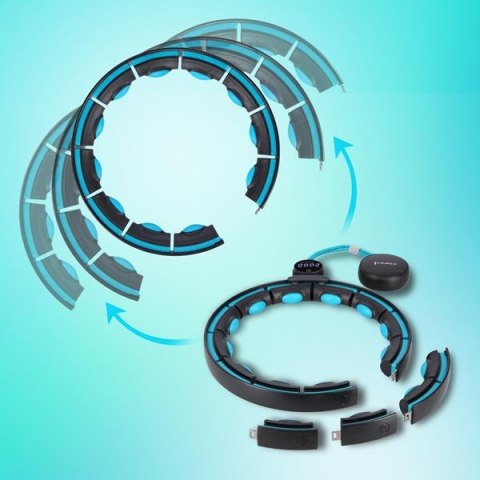 HHM17 HULA HOP BLACK/TURQUOISE Z MAGNESAMI I OBCIĄŻNIKIEM + LICZNIK HMS HHM17 HULA HOP BLACK/TURQUOISE Z MAGNESAMI I OBCIĄŻNIKIEM + LICZNIK HMS