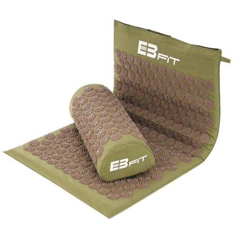 MATA Z PODUSZKĄ DO AKUPRESURY JOGI MASAŻU ZIELONO BRĄZOWA 68x42x2CM EB FIT MATA Z PODUSZKĄ DO AKUPRESURY JOGI MASAŻU ZIELONO BRĄZOWA 68x42x2CM EB FIT