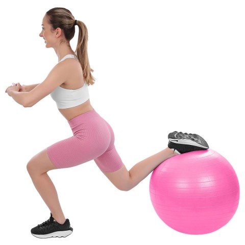 PIŁKA GIMNASTYCZNA DO ĆWICZEŃ FITNESS 75CM ANTIBURST RÓŻOWA PIŁKA GIMNASTYCZNA DO ĆWICZEŃ FITNESS 75CM ANTIBURST RÓŻOWA