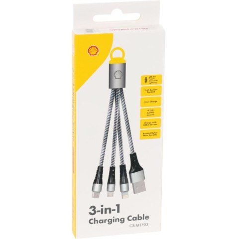 KABEL USB DO ŁADOWARKI 3w1 SHELL KABEL USB DO ŁADOWARKI 3w1 SHELL