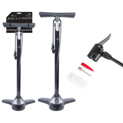 POMPKA WARSZTATOWO ROWEROWA 180PSI (12BAR) Z MANOMETREM XQMAX PRO POMPKA WARSZTATOWO ROWEROWA 180PSI (12BAR) Z MANOMETREM XQMAX PRO