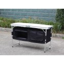 STOLIK TURYSTYCZNY SKŁADANY KEMPINGOWY 120x47x70/62/54CM Z SZAFĄ 33X30X36CM