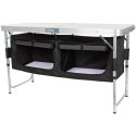 STOLIK TURYSTYCZNY SKŁADANY KEMPINGOWY 120x47x70/62/54CM Z SZAFĄ 33X30X36CM