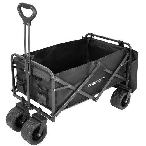WÓZEK TURYSTYCZNO PLAŻOWY DELUXE SKŁADANY 90x57x73-96CM Z UCHWYTEM CZARNY WÓZEK TURYSTYCZNO PLAŻOWY DELUXE SKŁADANY 90x57x73-96CM Z UCHWYTEM CZARNY