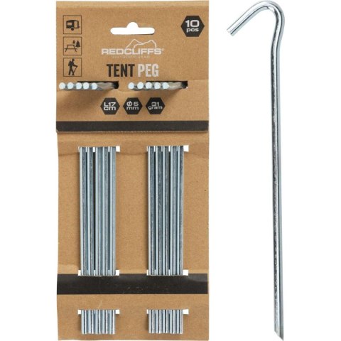 ŚLEDZIE DO NAMIOTU 17CM KPL. 10SZT METAL REDCLIFFS ŚLEDZIE DO NAMIOTU 17CM KPL. 10SZT METAL REDCLIFFS