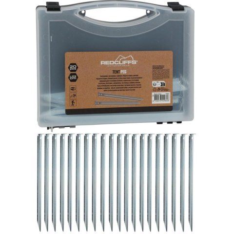 ŚLEDZIE DO NAMIOTU 23CM KPL. 20SZT METAL W WALIZCE REDCLIFFS ŚLEDZIE DO NAMIOTU 23CM KPL. 20SZT METAL W WALIZCE REDCLIFFS