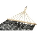 HAMAK OGRODOWY 1 OSOBOWY 200X100CM Z DRĄŻKIEM ETNO CZARNO-BIAŁY