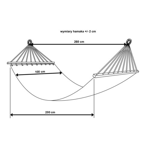 HAMAK OGRODOWY 1 OSOBOWY 200X100CM Z DRĄŻKIEM I Z FRĘDZLAMI MIAMI ECRU HAMAK OGRODOWY 1 OSOBOWY 200X100CM Z DRĄŻKIEM I Z FRĘDZLAMI MIAMI ECRU