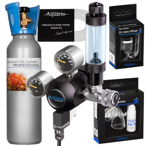 Aquario Professional 2.0 - zestaw CO2 z elektrozaworem + butla 5l Aquario Professional 2.0 - zestaw CO2 z elektrozaworem + butla 5l