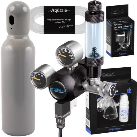 Aquario Professional 2.0 - zestaw CO2 z elektrozaworem + butla 8l Aquario Professional 2.0 - zestaw CO2 z elektrozaworem + butla 8l