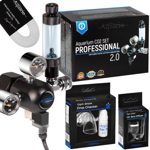Aquario Professional 2.0 - zestaw CO2 z elektrozaworem + butla 8l Aquario Professional 2.0 - zestaw CO2 z elektrozaworem + butla 8l