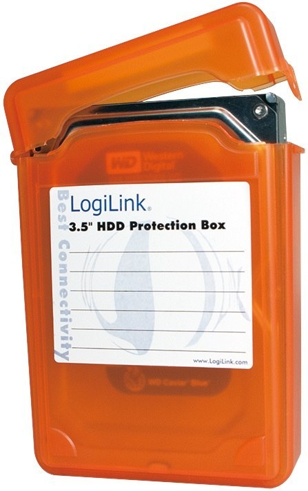 Pudełko ochronne do HDD 3.5', pomarańczowe Pudełko ochronne do HDD 3.5', pomarańczowe