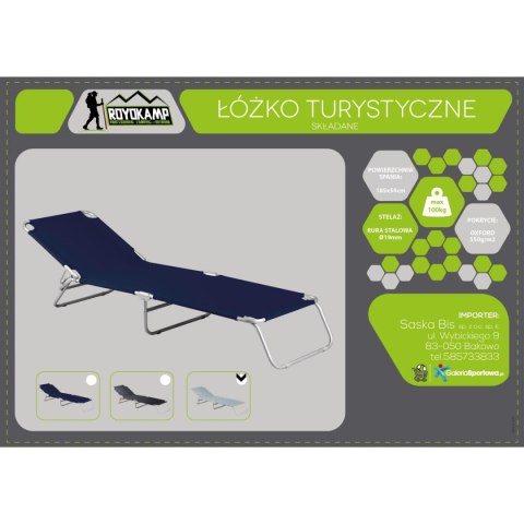 ŁÓŻKO TURYSTYCZNE KEMPINGOWE SKŁADANE SZARE ŁÓŻKO TURYSTYCZNE KEMPINGOWE SKŁADANE SZARE