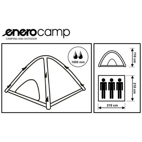 NAMIOT 3 OSOBOWY HOLIDAY DMUCHANY 210x210x110CM ENERO CAMP NAMIOT 3 OSOBOWY HOLIDAY DMUCHANY 210x210x110CM ENERO CAMP