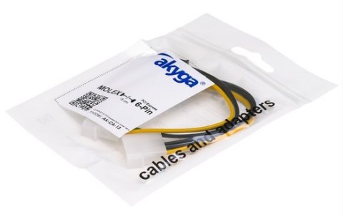 Kabel zasilający AKYGA 2x Molex - PCI-E 6-pin 0.15m. AK-CA-13 Kabel zasilający AKYGA 2x Molex - PCI-E 6-pin 0.15m. AK-CA-13