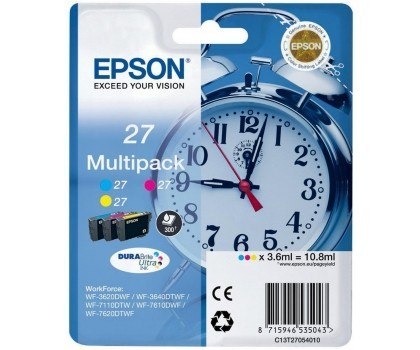 Tusz EPSON Trójpak CMY T2705 3 x 3.6 ml C13T27054012 Tusz EPSON Trójpak CMY T2705 3 x 3.6 ml C13T27054012