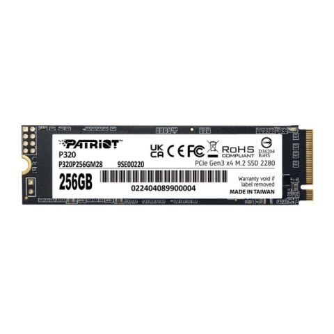 Dysk SSD M.2 PATRIOT Viper P320 NVMe 256GB (M.2 2280″ /256 GB ) Dysk SSD M.2 PATRIOT Viper P320 NVMe 256GB (M.2 2280″ /256 GB )
