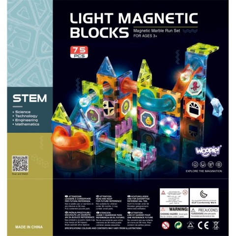 WOOPIE Klocki Magnetyczne Tor Kulkowy Świetlny 75 el. WOOPIE Klocki Magnetyczne Tor Kulkowy Świetlny 75 el.