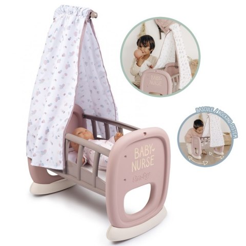 SMOBY Baby Nurse Kołyska z Baldachimem dla Lalki Łóżeczko SMOBY Baby Nurse Kołyska z Baldachimem dla Lalki Łóżeczko