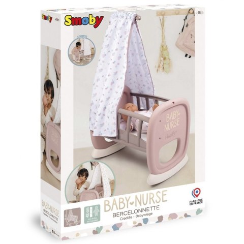 SMOBY Baby Nurse Kołyska z Baldachimem dla Lalki Łóżeczko SMOBY Baby Nurse Kołyska z Baldachimem dla Lalki Łóżeczko