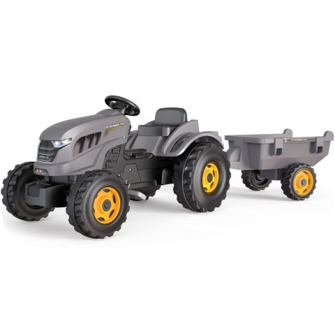 SMOBY Traktor XXL Szary na Pedały z Przyczepką SMOBY Traktor XXL Szary na Pedały z Przyczepką