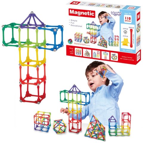 WOOPIE Klocki Magnetyczne Konstrukcyjne Układanka Kreatywna 110 el. WOOPIE Klocki Magnetyczne Konstrukcyjne Układanka Kreatywna 110 el.