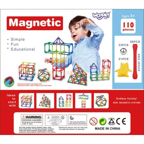 WOOPIE Klocki Magnetyczne Konstrukcyjne Układanka Kreatywna 110 el. WOOPIE Klocki Magnetyczne Konstrukcyjne Układanka Kreatywna 110 el.