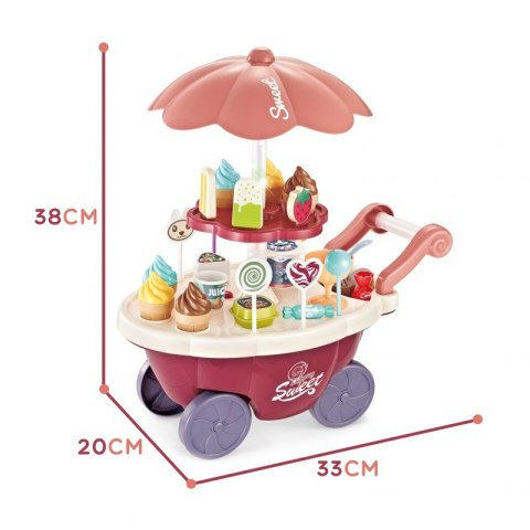WOOPIE Sklep Food Truck Cukiernia Wózek Stoisko z Lodami Słodyczami Dźwięk Światło + 36 Akc WOOPIE Sklep Food Truck Cukiernia Wózek Stoisko z Lodami Słodyczami Dźwięk Światło + 36 Akc