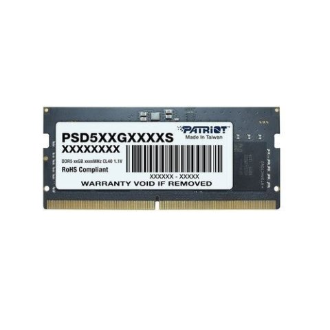 Pamięć PATRIOT (SODIMM/DDR5/16 GB/5600MHz/1.1V/46CL/SINGLE) Pamięć PATRIOT (SODIMM/DDR5/16 GB/5600MHz/1.1V/46CL/SINGLE)