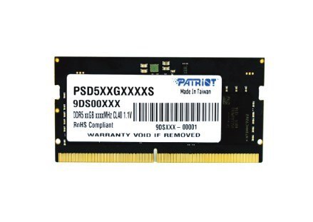 Pamięć PATRIOT (SODIMM/DDR5/32 GB/4800MHz/1.1V/40CL/SINGLE) Pamięć PATRIOT (SODIMM/DDR5/32 GB/4800MHz/1.1V/40CL/SINGLE)