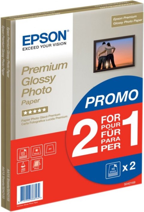 Papier EPSON Premium Glossy Photo Paper 255g A4 30 ark C13S042169 Papier EPSON Premium Glossy Photo Paper 255g A4 30 ark C13S042169