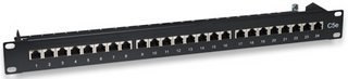 Patchpanel 19 cali, 24 porty, STP kat.5e czarny Patchpanel 19 cali, 24 porty, STP kat.5e czarny