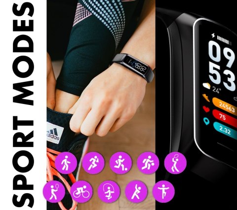 Smartband Damski RUBICON RNCF05 Rose Gold/Berry SMARUB214 RUBICON Smartband Damski RUBICON RNCF05 Rose Gold/Berry SMARUB214 RUBICON