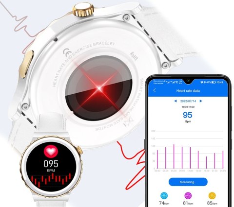 Smartwatch Damski Rubicon RNCE92 PRO White/2 x Pasek SMARUB171 RUBICON Smartwatch Damski Rubicon RNCE92 PRO White/2 x Pasek SMARUB171 RUBICON