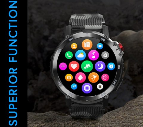 Smartwatch Męski RUBICON RNCF08 Black/Moro SMARUB232 RUBICON Smartwatch Męski RUBICON RNCF08 Black/Moro SMARUB232 RUBICON