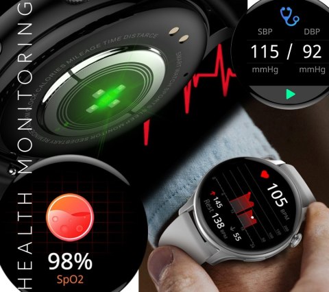 Smartwatch RUBICON RNCF10 Black SMARUB237 RUBICON Smartwatch RUBICON RNCF10 Black SMARUB237 RUBICON